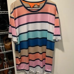 Tallia color block stripped t shirt xxl